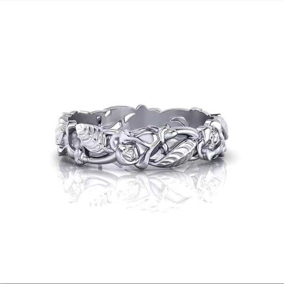 Simple Retro Chic Flower Leaf Decoration Ring - Picture 3 of 5